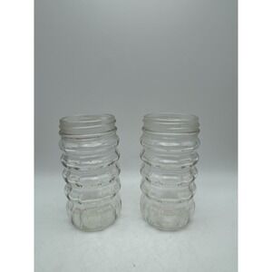 Anchor Hocking Clear Glass Salt & Pepper Shakers No Lids EUC